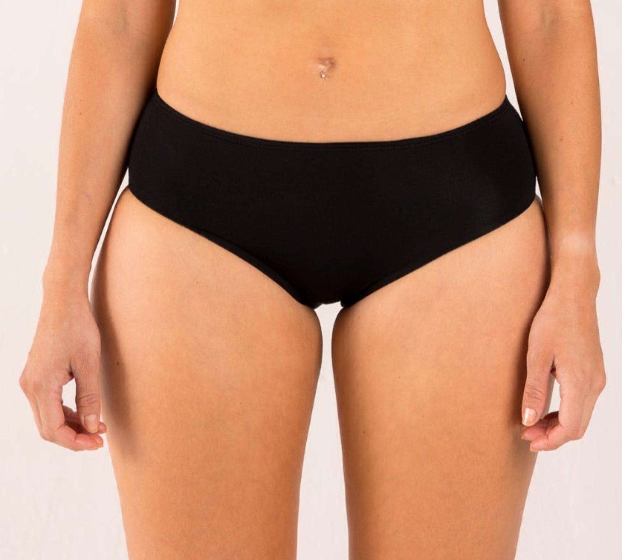 High waisted black brief for menopause