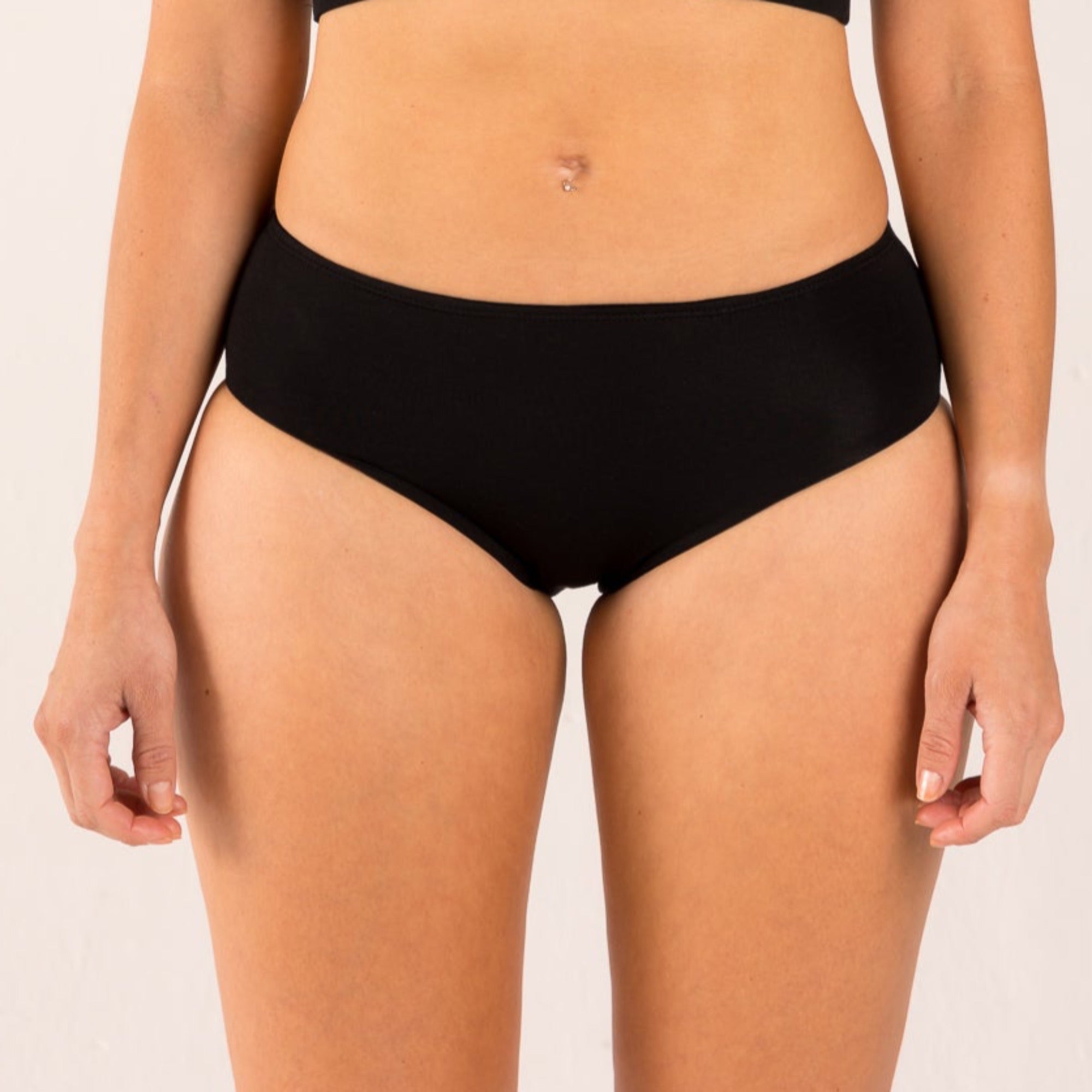 High waisted black brief for menopause