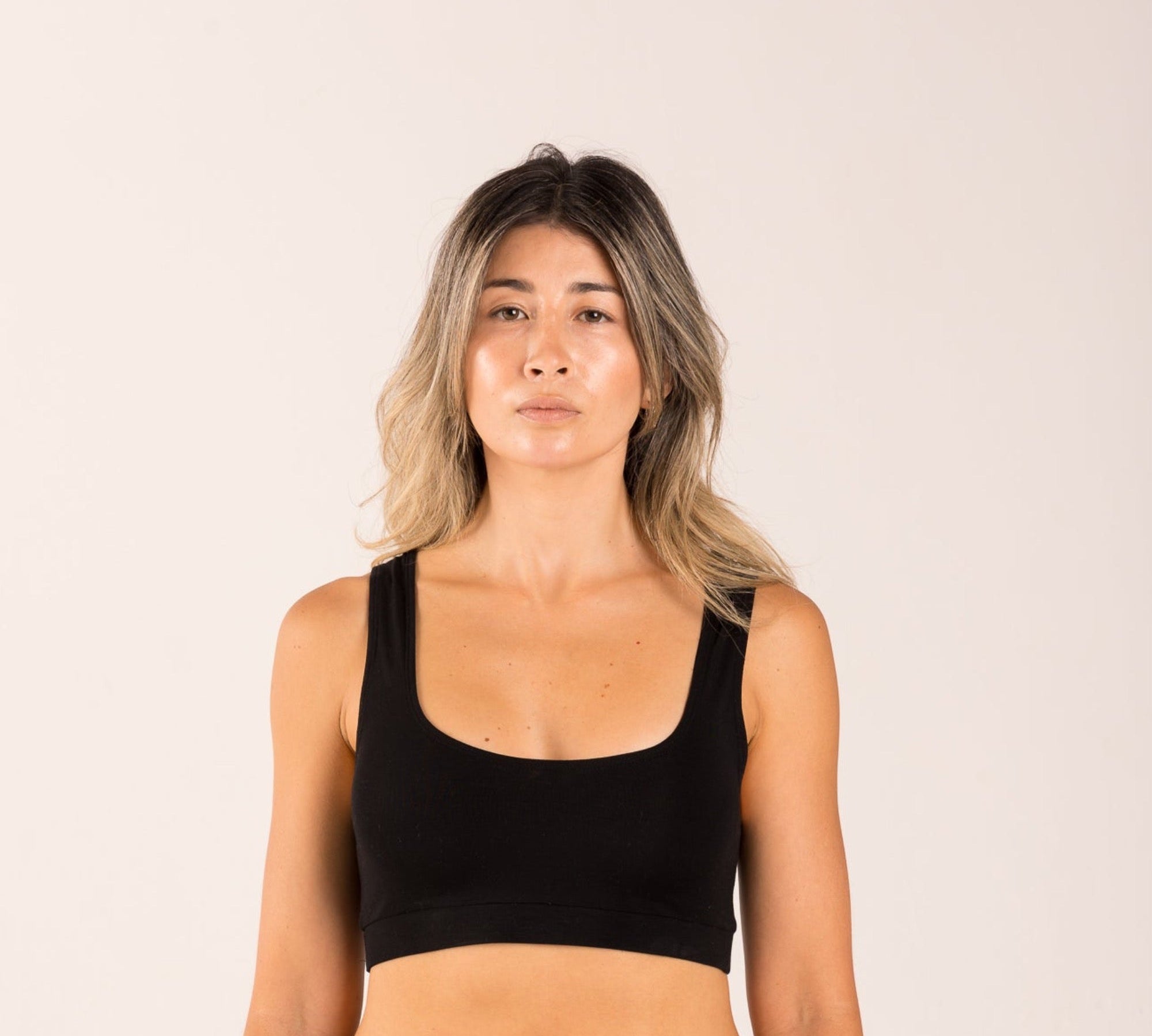 Black crop top for menopause relief