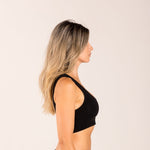 Black crop top for menopause support