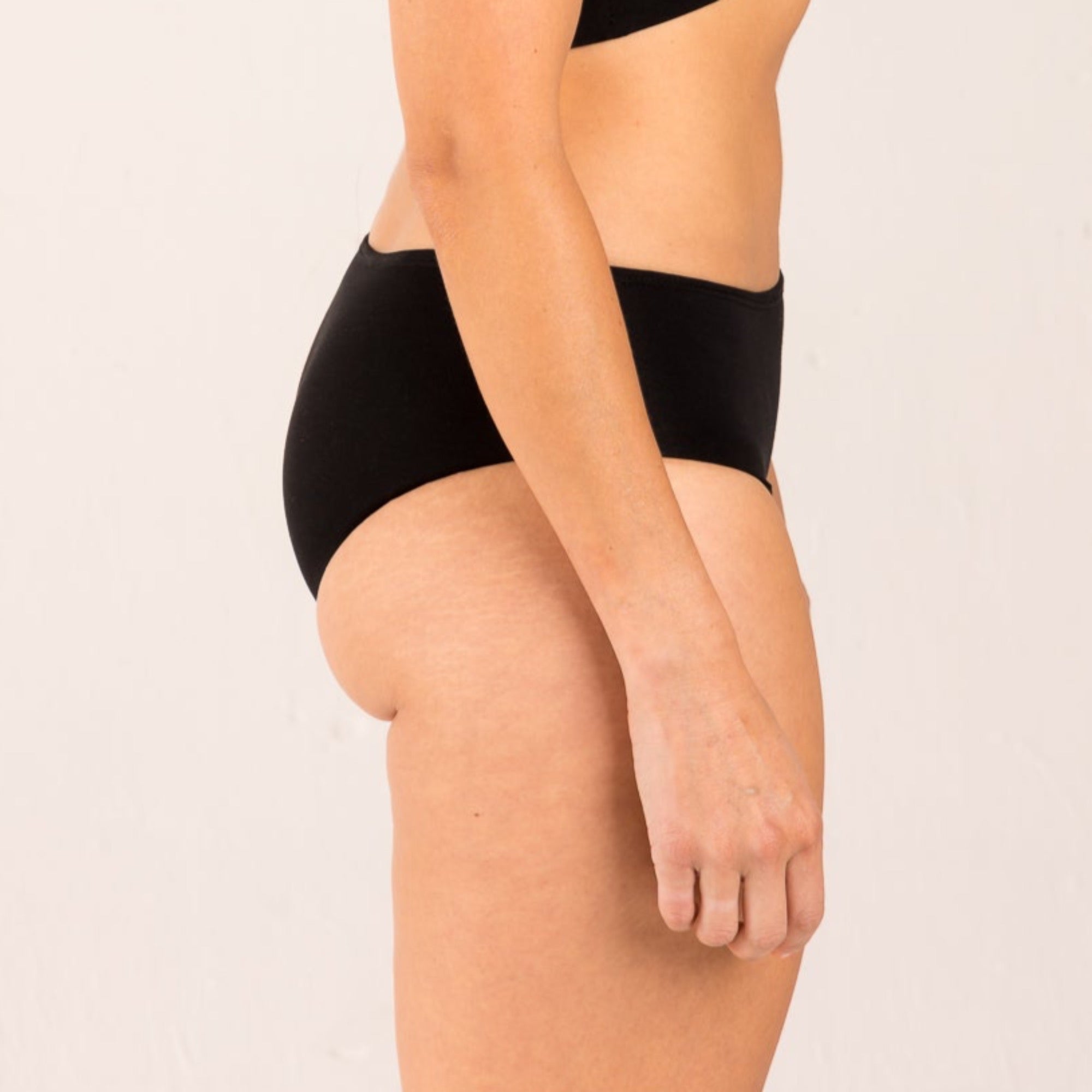 High waisted black brief for menopause