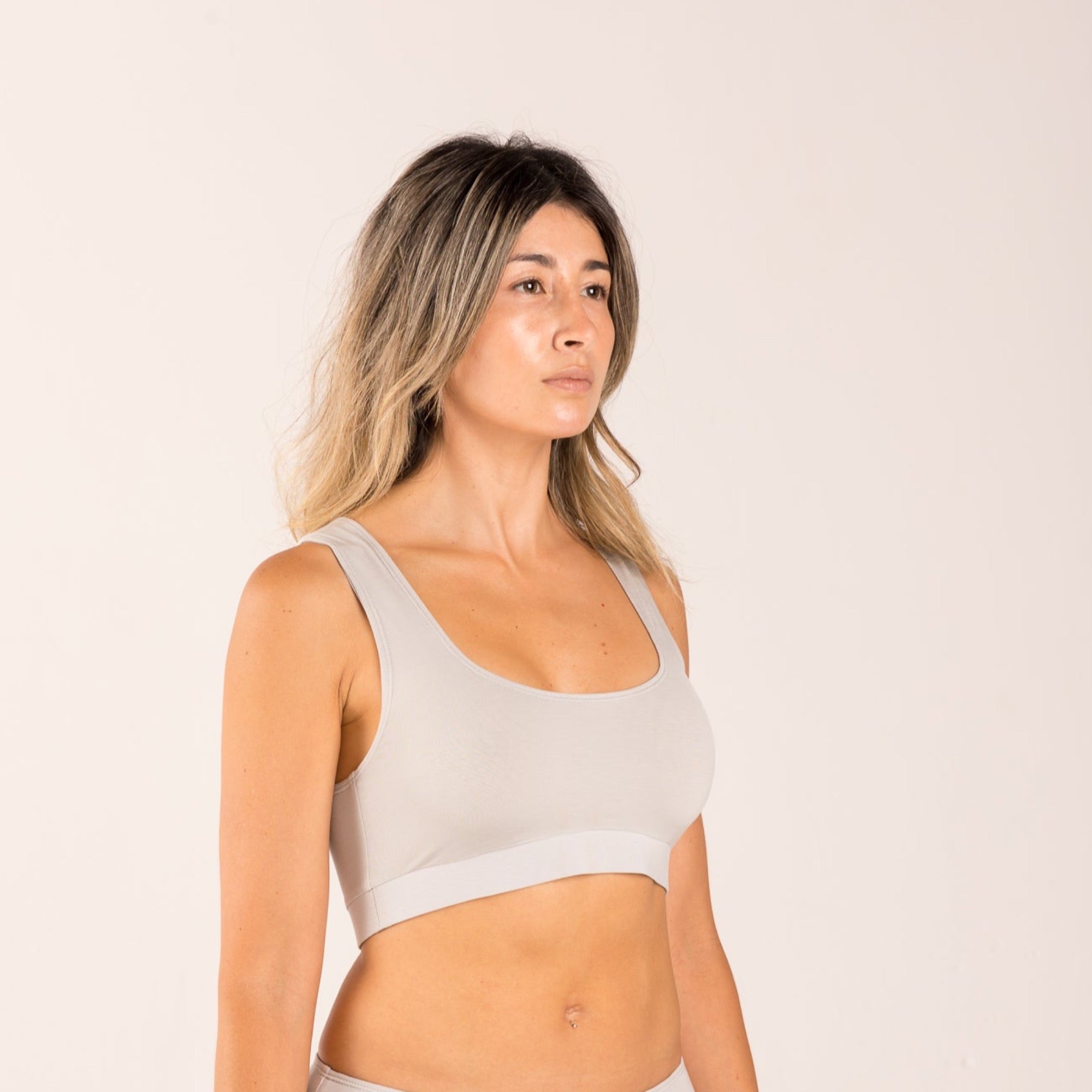 Sage crop top for sensitive skin and menopause