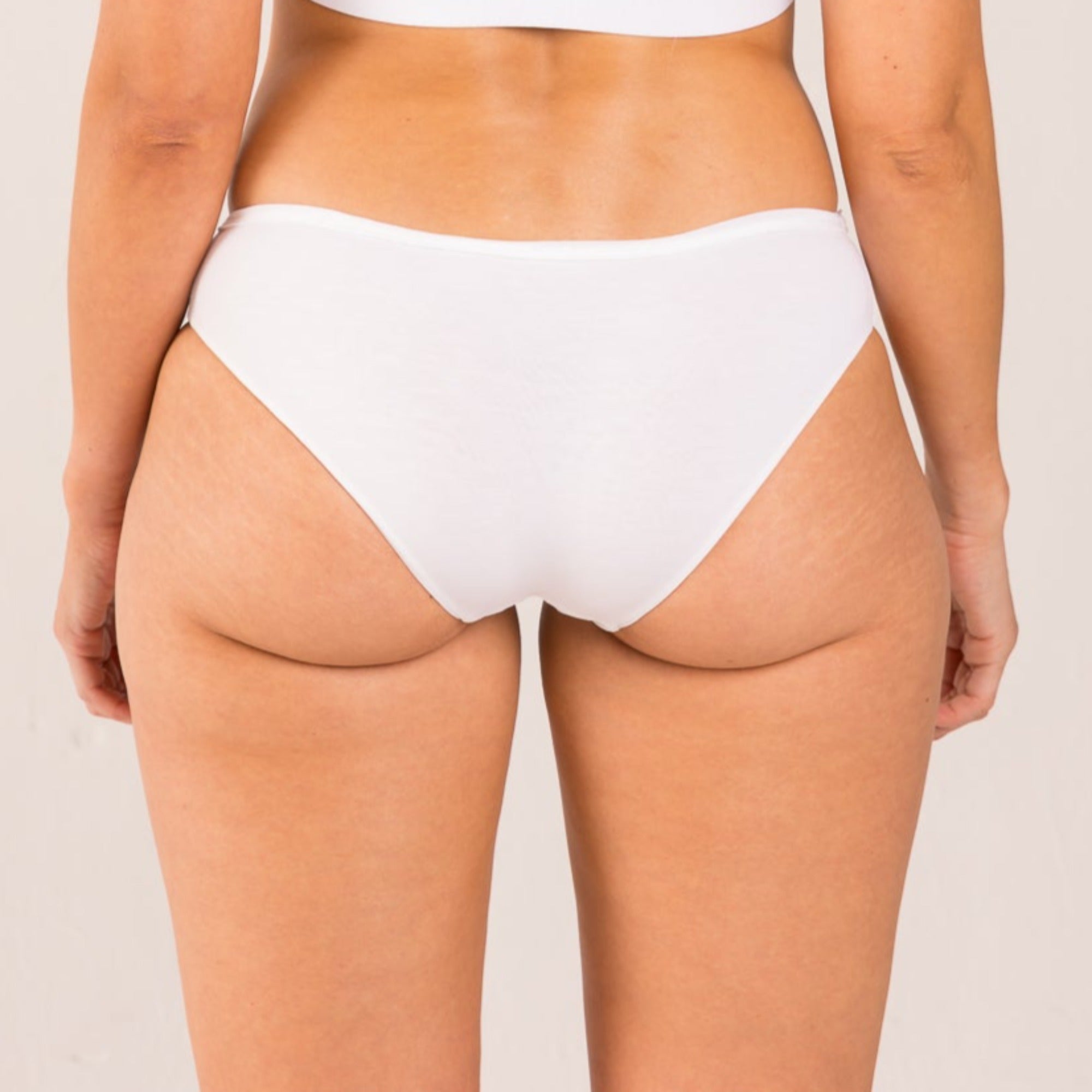 White underwear for menopausal symptoms of dry and itchy skin