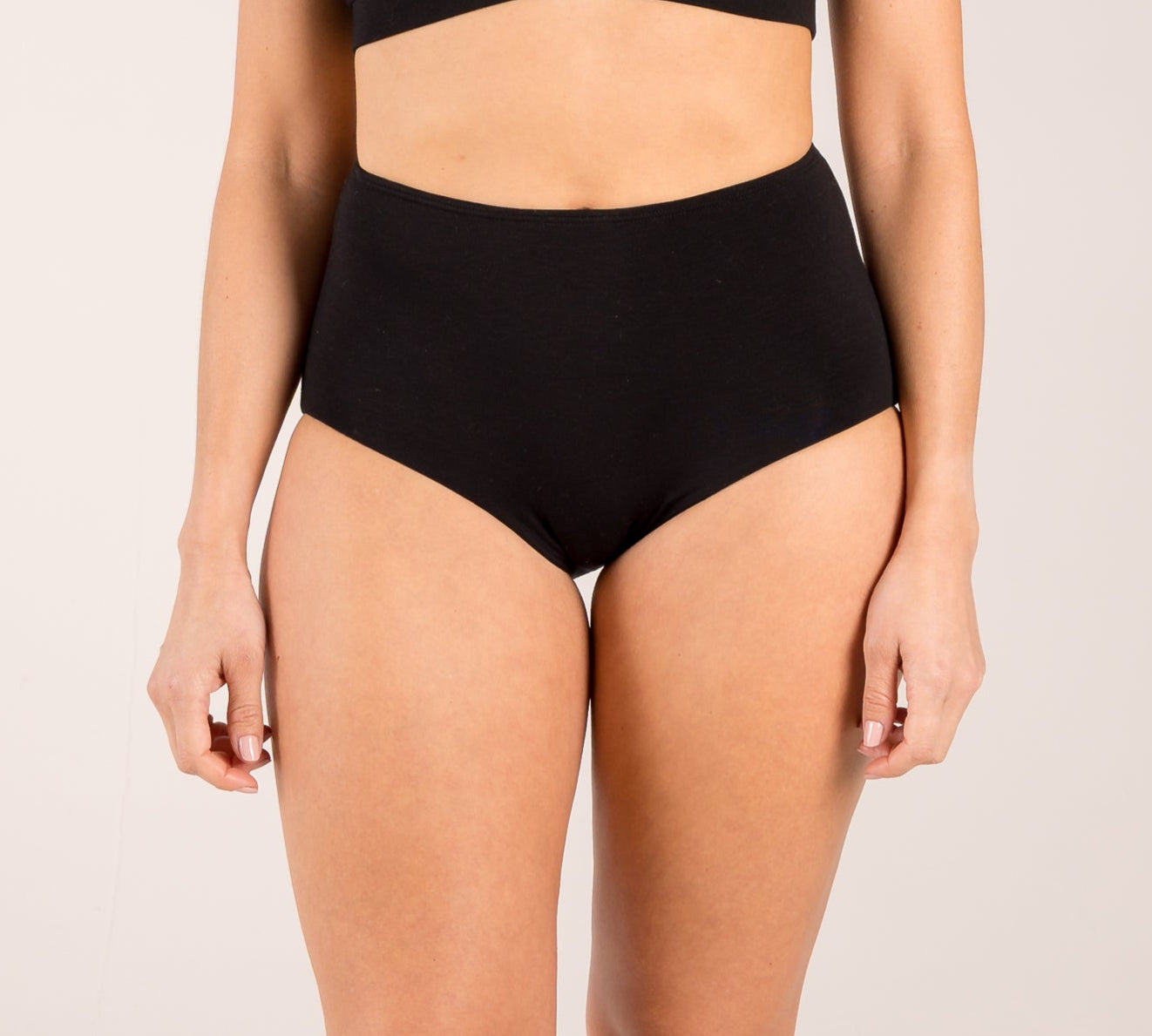 black extra high brief made from seaweed for menopause 