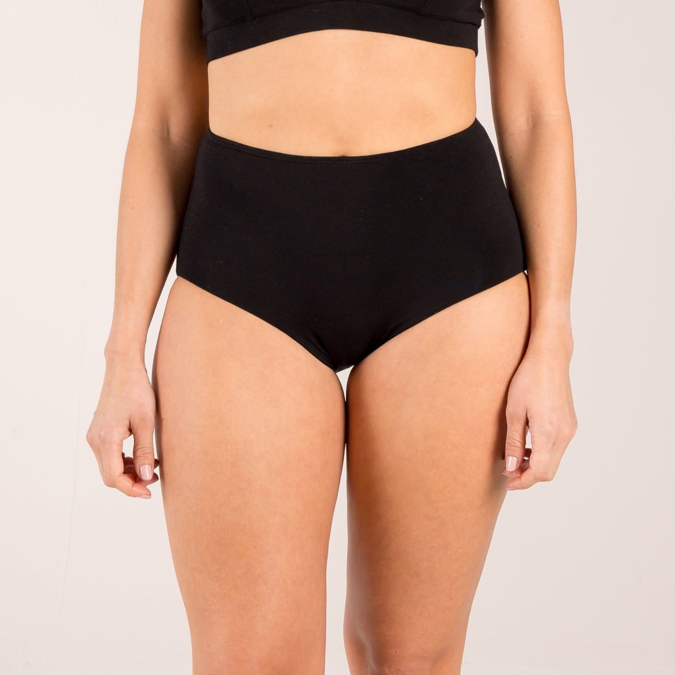 black extra high brief made from seaweed for menopause 