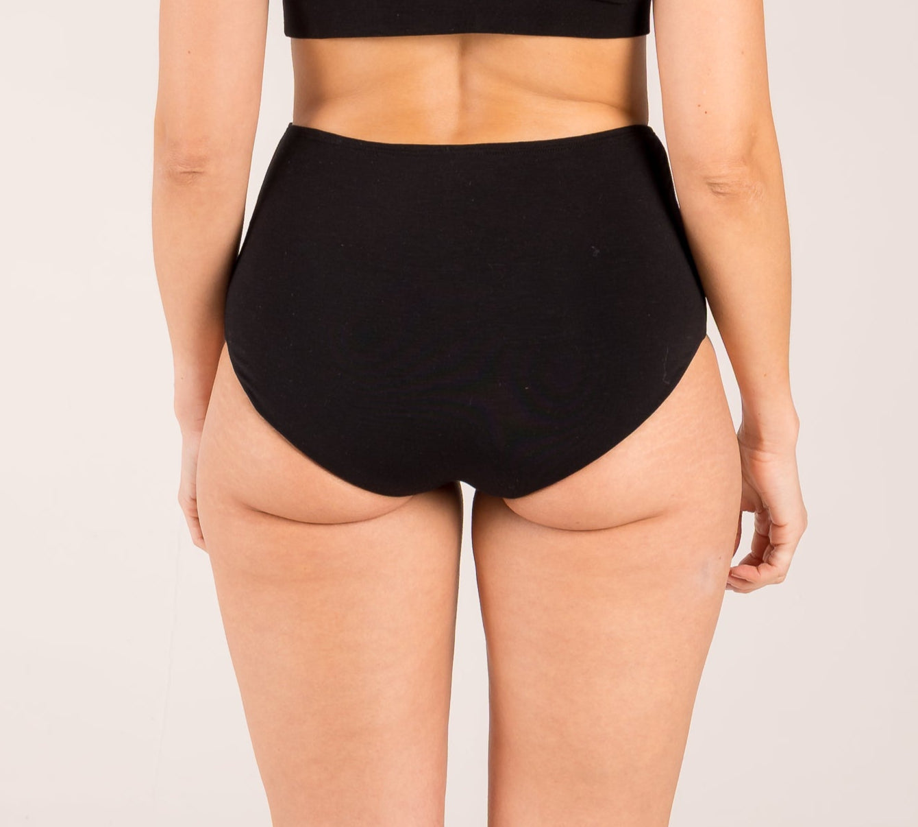 black extra high brief made from seaweed for menopause