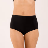 Black high-waisted brief made from seaweed for menopause 
