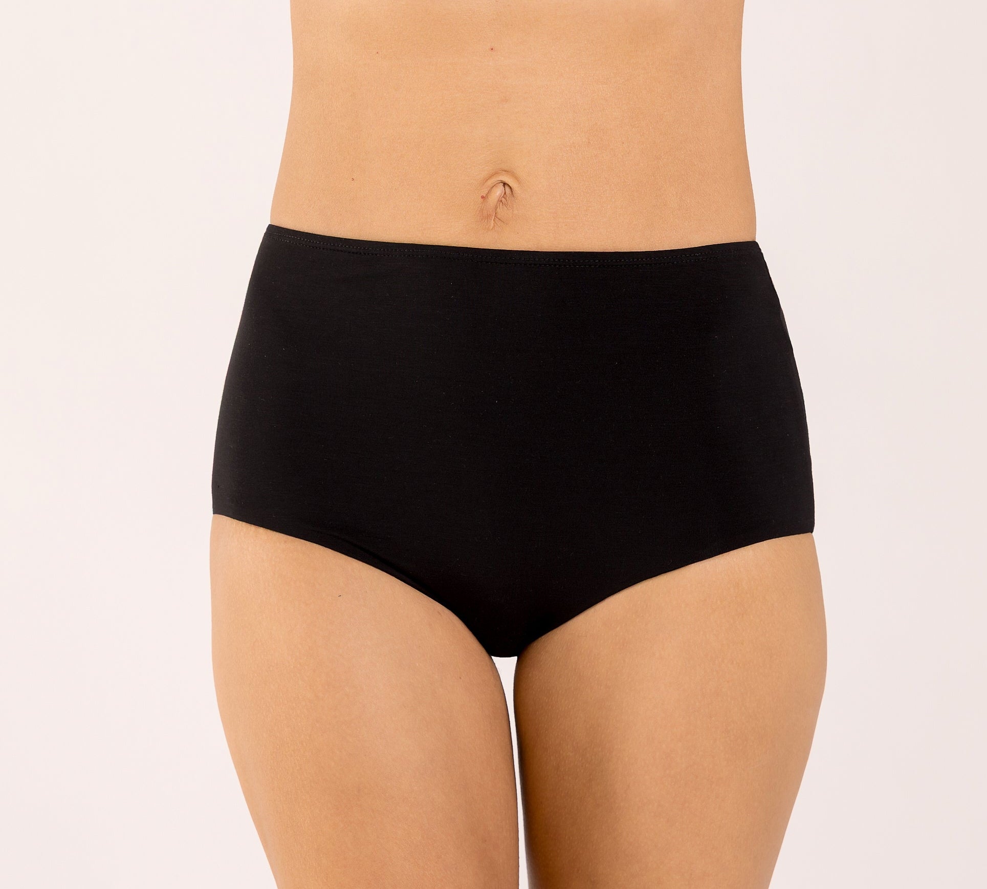 Black high-waisted brief made from seaweed for menopause 
