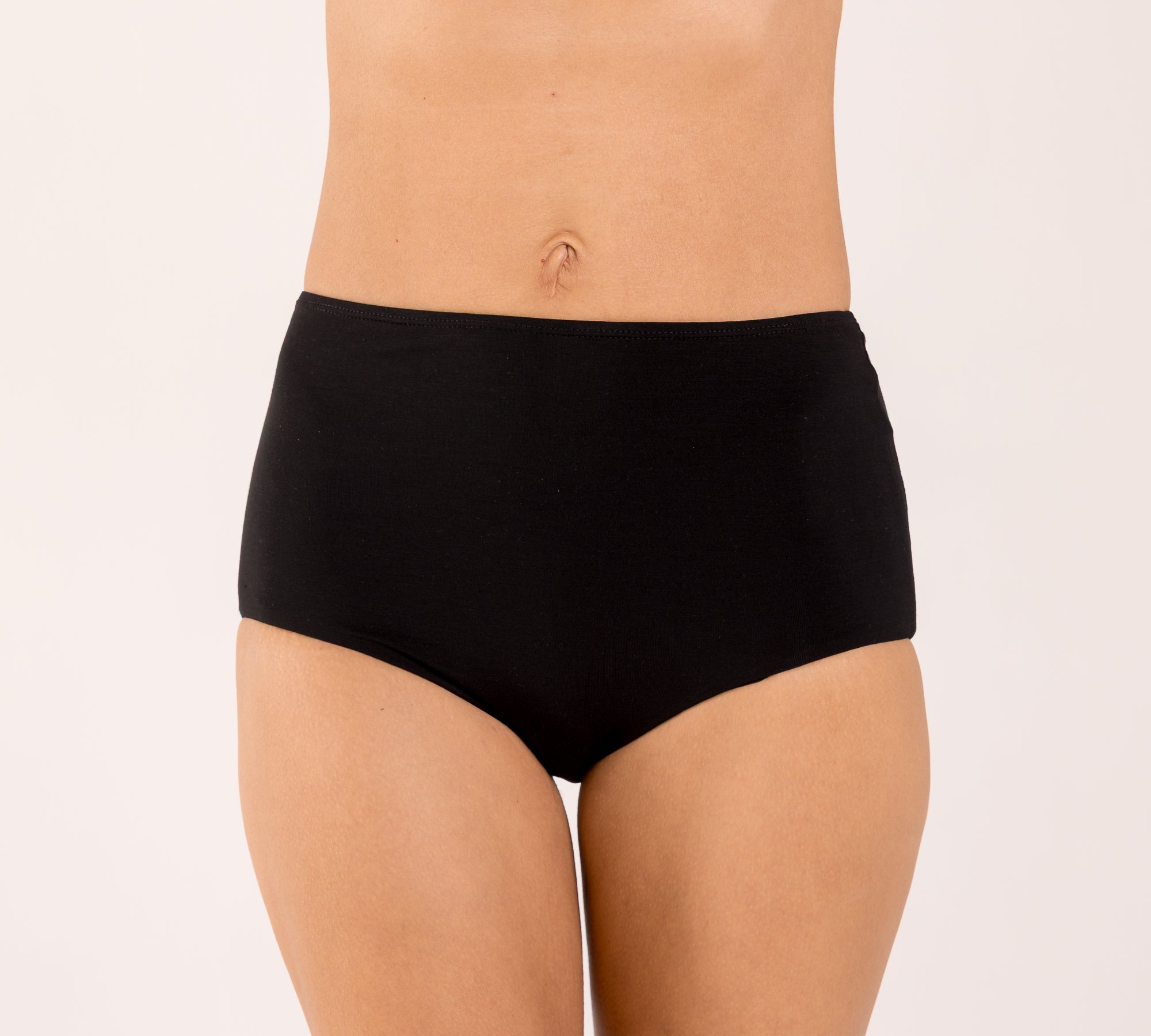 Black high-waisted brief made from seaweed for menopause 