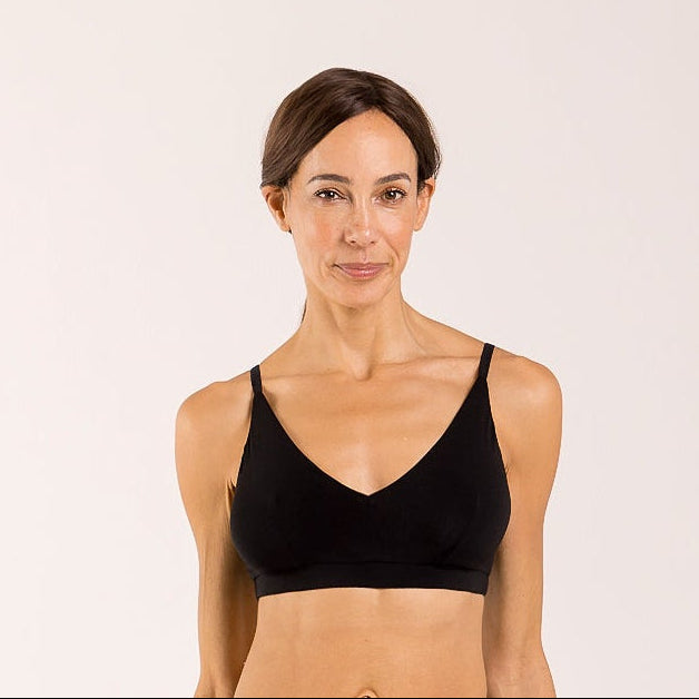 Menopausal women wearing a bra made from seaweed