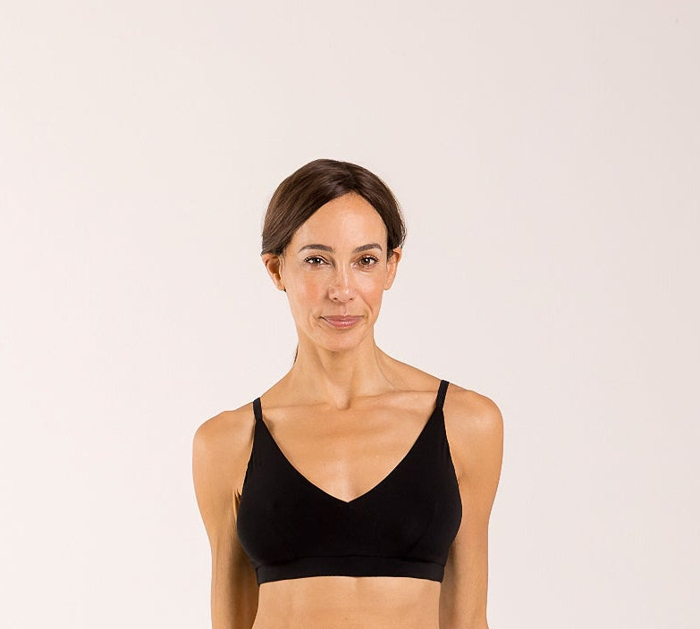 Menopausal women wearing a bra made from seaweed