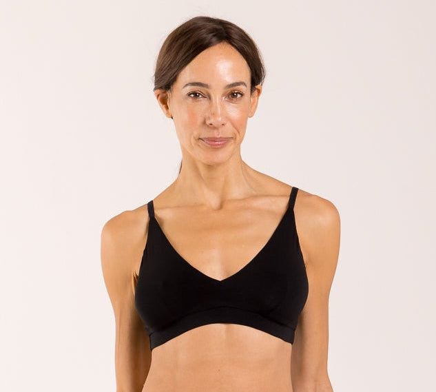 Menopausal women wearing a bra made from seaweed