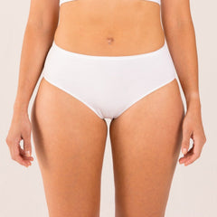 high waisted white brief for menopause