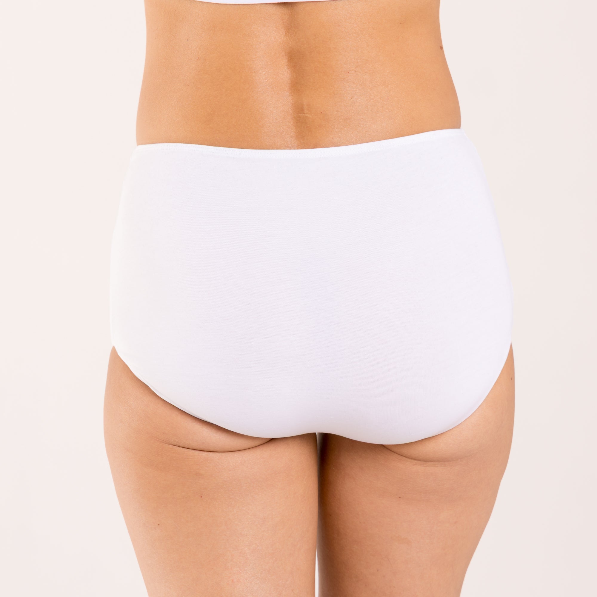 White underwear brief made from seaweed for menopause