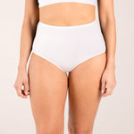 High waisted white brief made of seaweed for menopause 