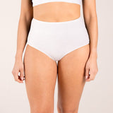 High waisted white brief made of seaweed for menopause 