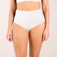 High waisted white brief made of seaweed for menopause 