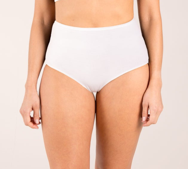 High waisted white brief made of seaweed for menopause 