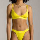 Yellow Triangle Seaweed Bra